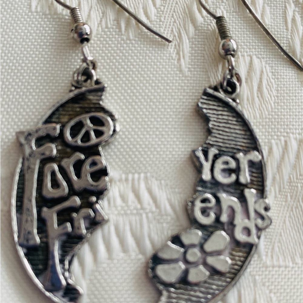 FREE with any PURCHASE Silvertone Forever  Friends Earrings